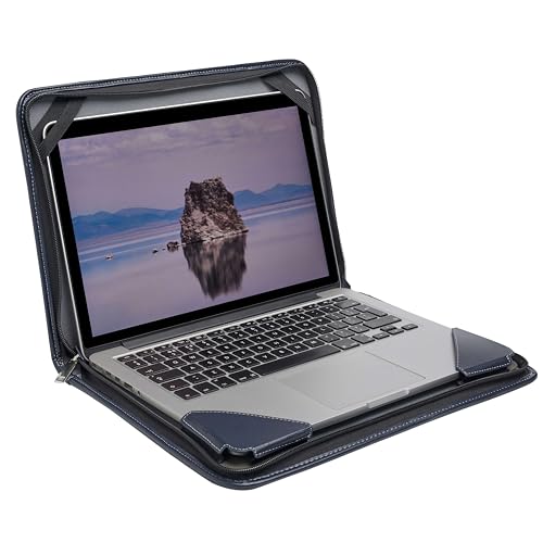 Blue Leather Laptop Messenger Case - Compatible with HP Spectre x360 16-aa0500na 16" 2 in 1 Laptop3