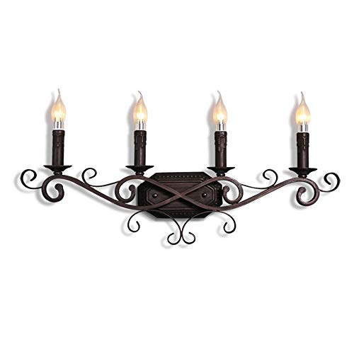 Applique lampe bougie rétro style industriel en métal pour couloir et hôtel