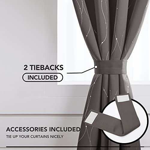 image for Deconovo Blackout Grommet Curtains for Bedroom, 54 Inches Long, Set of