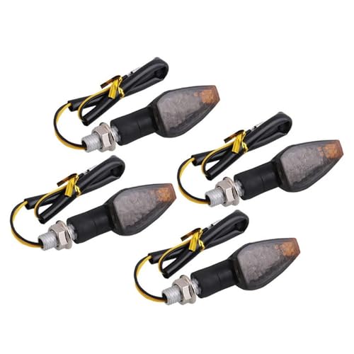 Clignotants LED moto universels ambre : lot de 4 feux longs et courts pour signalisation