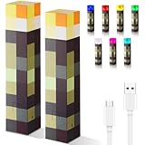 Lampe Fackel Wandlampe 2 Stück, 7 Farben Wall Fackel Nachtlicht, Nachtlampe USB Wiederaufladbare LED Lichter, Led Fackel Kinder für Hand oder Wandhalterung Beleuchtung Spielzeug Geschenke, 28cm