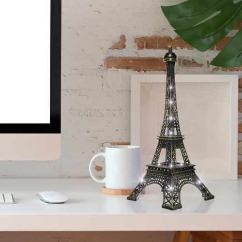 DOITOOL 9.7" Light Up Eiffel Tower Statue, Vintage Bronze Metal LED Night Light, Parisian Tabletop Decor Figurine for Home & Romantic Gift by DOITOOL - Image 7