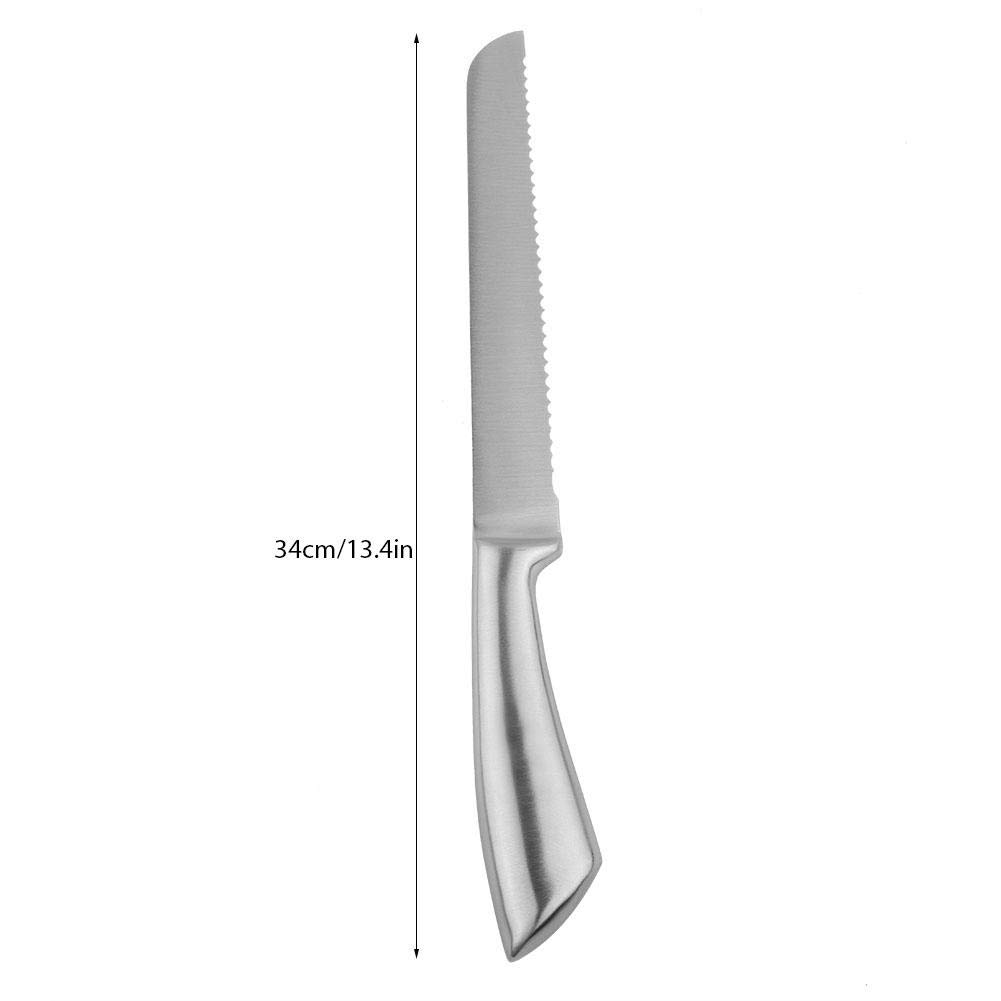 Couteau à pain dentelé en acier inoxydable - Couteau à pain - Couteau de cuisine - Outil manuel - Emballage multiple