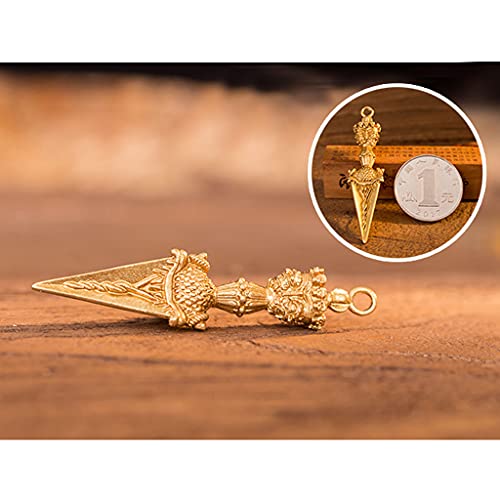 sharprepublic Pingente de pilão tibetano dourado budista Vajra Dorje pingente de pilão religioso tân