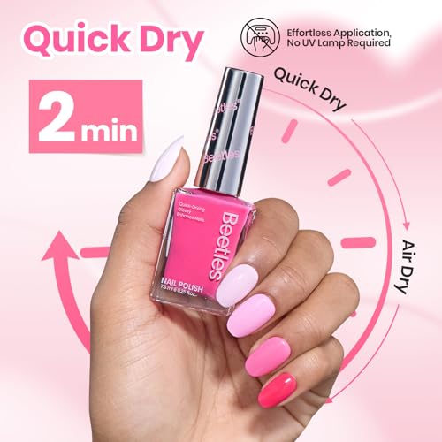 Gelab cosmetics LLC Beetles Pink Nail Polish Set - Love in Echo 6 Colors Quick Dry Spring Nail Polish Set 7.5ml/0.25 Fl Oz, Salon Long Lasting DIY Pastel Nails Art Spring Nails