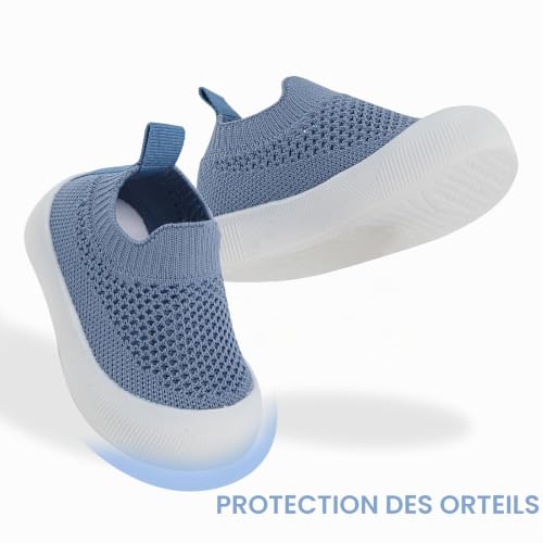 Cheerful Mario Chaussures Premier Pas Bebe Garcon Fille Bleu 9-12 Mois – vue 4