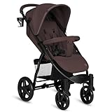 Lionelo Annet Plus Buggy Kinderwagen ab Geburt bis 22 kg, Liegefunktion flach, kompakt faltbar, große EVA Räder mit Federung, XXL Verdeck, inkl. Fußsack, Moskitonetz & Getränkehalter