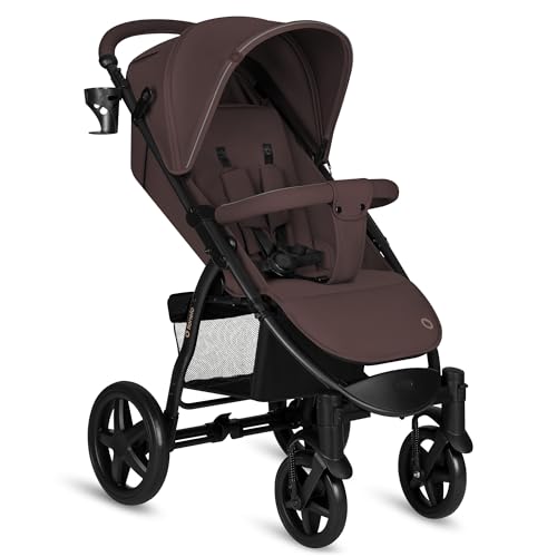 LIONELO Annet Silla de Pase Para niños hasta 22 kg 0-48M ajuste del respaldo hasta posición horizontal Capucha XXL Plegable fácil con ventana Mosquitera (Chocolate Negro)