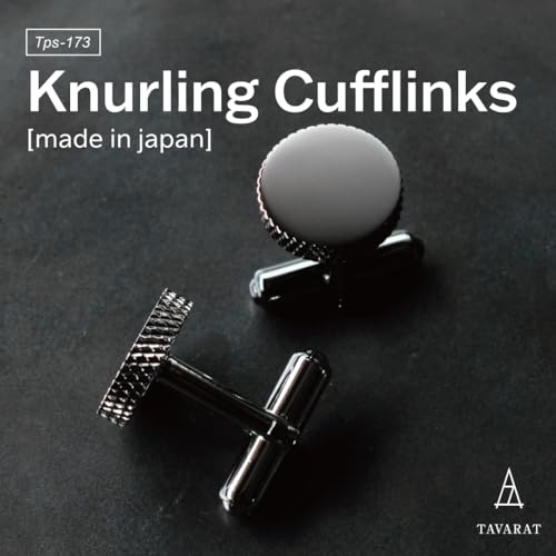 [TAVARAT] Cuff links mens Cufflinks for Men Knurling Black Silver Tps-173-bk（black silver） by TAVARAT - Used condition - US$37.47