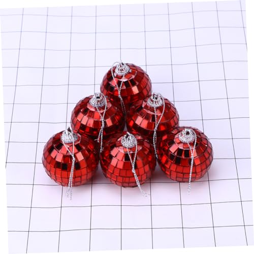 1 unidad de bola espejada roja reflectante para decoración de fiestas, bodas y festivales, ideal para discotecas y eventos miniatura 3