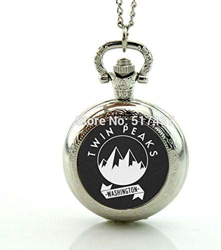 Pretty Lee Twin Peaks Watch Glass Locket Necklace Vintage Bronze Pocket Watch Necklace