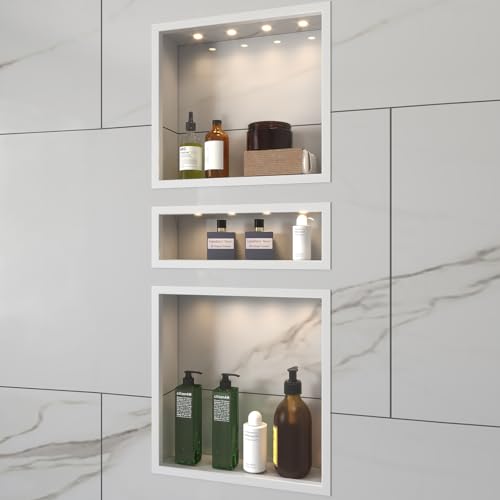 Uni-Green Shower Niche Insert Tile Ready, Tile Ready Shower Niche(Two Niches: One 16 inches Wide & The Other Niche 15.6 inches Wide)-Yellow - Thumbnail 2