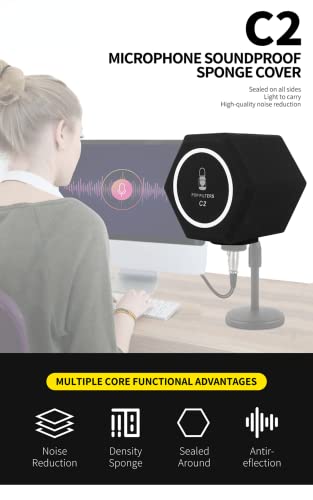 Micfuns C2 Microphone Pop Filter Shield Accessory Windscreens Pop Filter,Acoustic Recording Filter And Noise, Reflection Reducing Soundproof Cover 45Mm-60Mm Microphones #TOP5