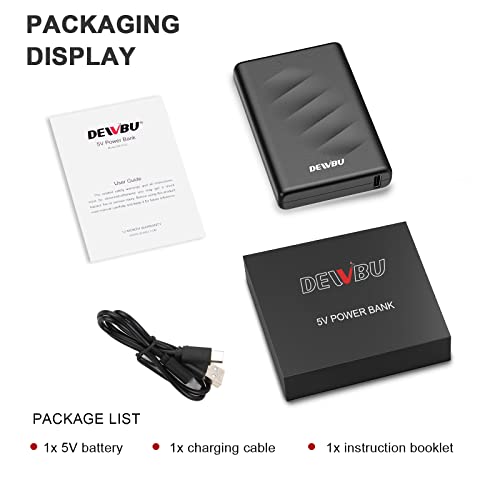 Dewbu Mini Portable Charger, 4000Mah Ultra Slim Lightweight Power Bank With Battery Level Indicator And Usb-C Port For Travel, Compatible With Iphone, Ipad, Samsung Galaxy, Android, And Heated Gloves #TOP6