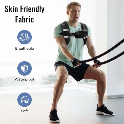 Weighted Vest for Women & Men with Reflective Stripe and Adjustable Buckle, Comfortable & Durable Rucking Vest for Walking, Running & Strength... - Image 4