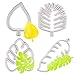 Jinlaili 4 Stück Blätter Ausstechformen Set, Tropische Blatt Keksformen von Verschiedenen Forme, Kunststoff Kuchen Dekorationsform für DIY Keks Fondant Cupcake, Weiß