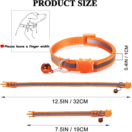Flymind 18Pcs Reflective Puppy Collars, Cat Id Collars With Bell Adjustable 19-32Cm, Soft Nylon Adjustable Breakaway Identification Collars For Puppy Kittens #TOP1