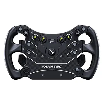 Corsair FANATEC Sim Racing CSL Steering Wheel GT3 – Overmolded Grips, Custom Magnetic Shifters, Dual Analog Paddles, OLED Display, QR2 Lite Wheel-Side Preinstalled – PC, Xbox