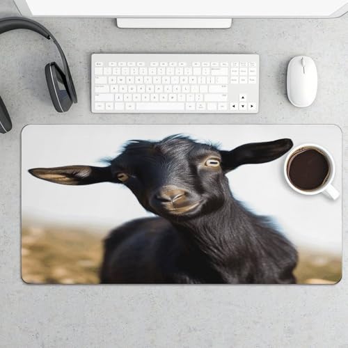 Cute Black Goat Mouse Pad grande antideslizante miniatura 5