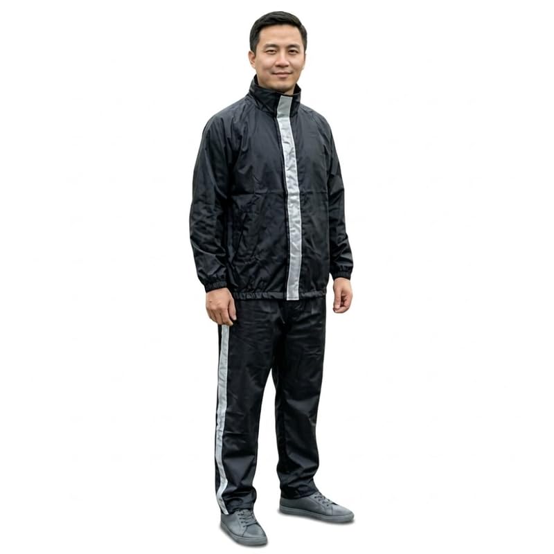 elevea 𝟏𝟓-𝐘𝐞𝐚𝐫 𝐋𝐨𝐧𝐠-𝐋𝐢𝐟𝐞 𝐖𝐚𝐫𝐫𝐚𝐧𝐭𝐲 Waterproof Raincoat Suit, Jacket and Pant Set, Foldable Lightweight Rain Wear for Camping, Cycling, Fishing, Hiking and Daily Commute.-picture-2