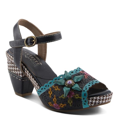 Sandale Miabella L'Artiste en cuir véritable avec détails peints à la main - 3