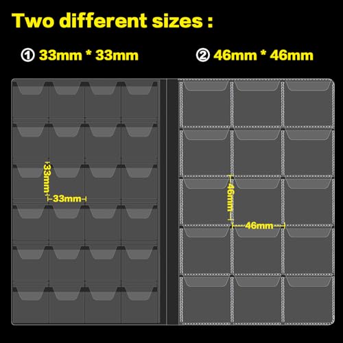 Coin Collection Book Supplies Holder Album for Collectors, 300 Pockets Pressed Coin Sleeves Display Storage Case for Multi-coins Collections Holders, Quarters, Pennies, Silver Dollar-Red - Thumbnail 3