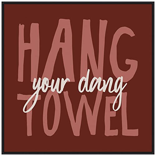 Amanti Art Framed Canvas Wall Art 30x30 Bathroom Advice II Red by Wild Apple Portfolio, Framed Wall Art Canvas, Humor Artwork, Modern Decor, Large Poster Painting for Living Room, Bedroom, Bathroom,