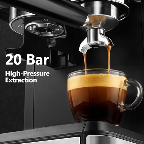 CUSIMAX Espresso Machine with Grinder, 20 Bar Professional Expresso Coffee Machines with Milk Frother Steam Wand, Espresso Maker with 60oz Removable Water Tank, Cappuccino & Latte Machine for Home