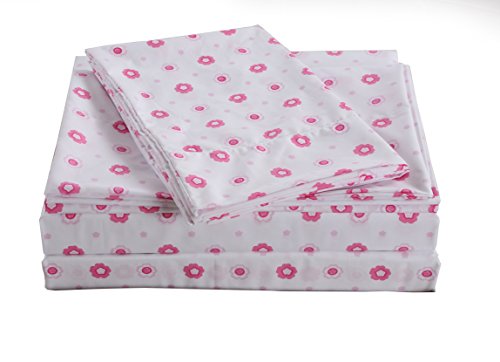 Cozy Line Home Fashions Greta Pastel Sheets Set - Pink floral 100-percent Brushed Microfiber (Twin Sheet Set)