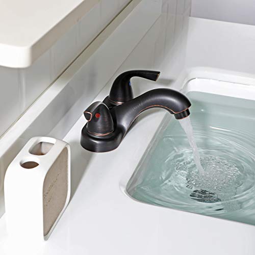 PARLOS 2-Handle Bathroom Sink Faucet with Metal Drain Assembly & Hose Lead-Free cUPC, Oil Rubbed Bronze, 13590 - Thumbnail 6