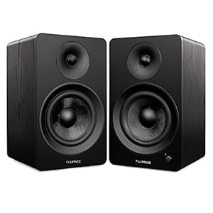 Fluance Ai61 Powered 2-Way 2.0 Stereo Bookshelf Speakers with 6.5″ Drivers, 120W Amplifier for Turntable, TV, PC and Bluetooth 5 Wireless Music Streaming – RCA, Optical, USB & Sub Out (Black Ash)