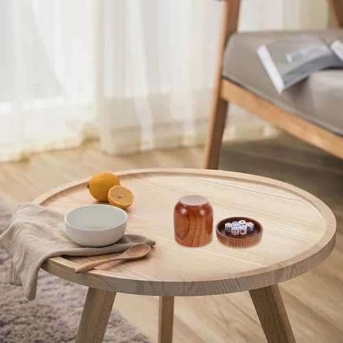 Cubilete de madera de fácil agitar con tapa protectora anti-caída 4