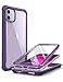 i-Blason Ares Case for iPhone 11 6.1 inch (2019 Release), Dual Layer Rugged Clear Bumper Case with Built-in Screen Protector (Purple)