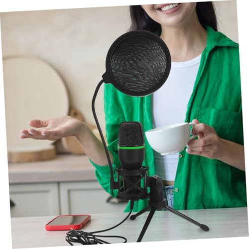 Microphone condensateur USB avec kit bruit noir et pied stable