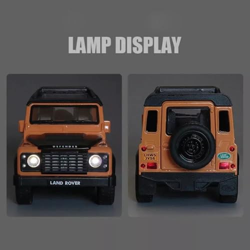 Image of Alokik Enterprise 1:32 Land Rover Defender SUV 110 Diecast Metal Pull Back Car with 6 Openable Doors with Sounds and Lights Toy Decoration car Best Gift Toys for Kids 【Orange】
