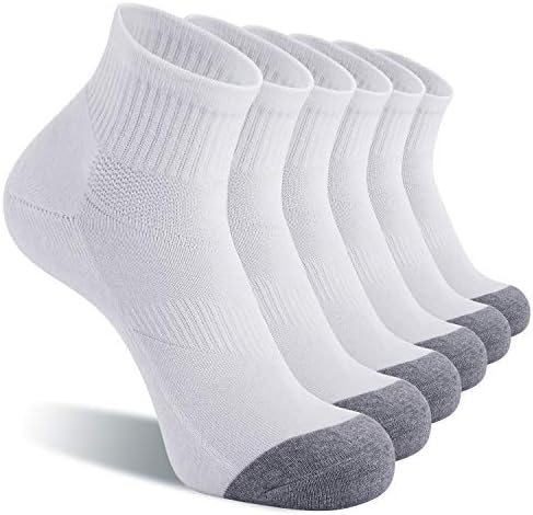 CS CELERSPORT 6 Pack Men's Ankle Socks with Cushion Athletic Running Socks