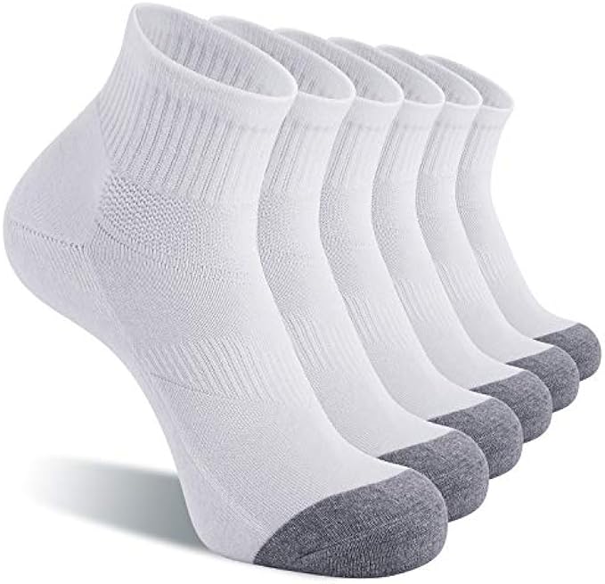 CS CELERSPORT 6 Pack Men's Ankle Socks with Cushion Athletic Running Socks