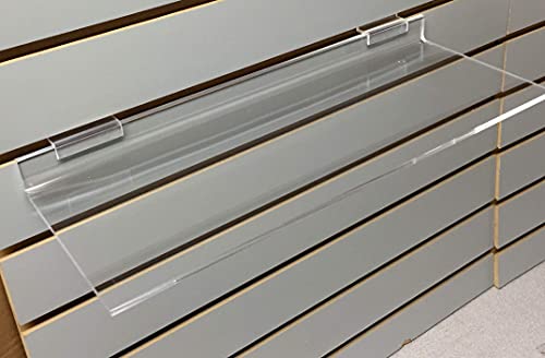 Execusystems Clear Acrylic Slatwall Shelf 16 Inches Wide X 6 Inches Deep For Retail Display Or Home Use #TOP1