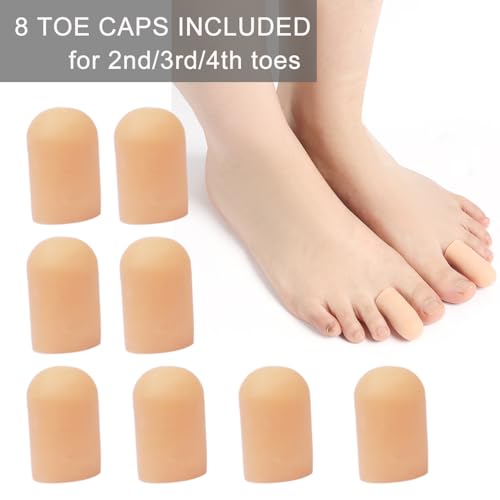 Image of Silicone Big Toe Protectors, Toe Caps Covers Sheeves to Provide Relief from Missing Calluses or Ingrown Toenails, Corns, Blisters, Hammer Toes (Small)
