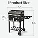 BBQ Grill, Smoker Charcoal Barbecue Grill with Adjustable Charcoal Pan, Built-in Thermometer, Convenient Charcoal Access Opening and Storage, Wheels for Home Cooking Garden Outdoor