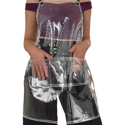 Tablier transparent, tablier de travail pour salon de coiffure - Tablier de travail imperméable et résistant à l'huile | Accessoires de protection réglables pour coiffeur et coiffeur, pour coiffeur et