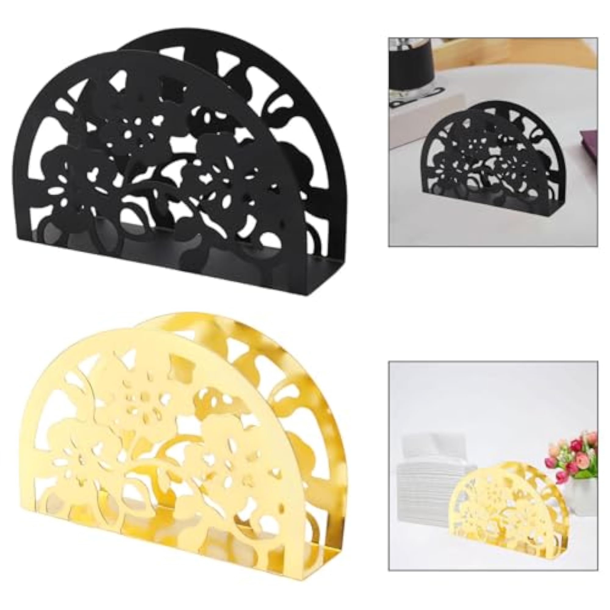 Tableware Organizer Napkin Holder for Home Holiday Gift Black