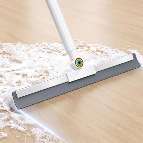Solaverano Escobilla de Goma de 44.5cm para Suelos, con Asa 124 cm | Rasqueta Suelo, Tira Adhesiva Más Ancha, para Suelos, Adecuado para Suelos, Cocina, Ducha, Terraza, Azulejos, Jardín