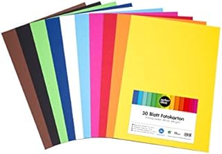 perfect ideaz 30 Sheets Coloured Art Paper, Card Stock, A3 Size Construction Paper (11.69 x 16.54 in), in 10 Different Solid-Colours, 300 g/m² Quality Sheets