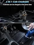 4 en 1 USB C Chargeur de voiture, 170W Multi USB Adaptateur pour allume-cigare, Splitter avec 3 USB Ports, 12V/24V Double USB Type C PD Adaptateur de Chargeur de Voiture Rapide pour iPhone 17/Air/16/15 Pro Max iPad GPS