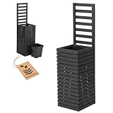 Macetero con enrejado y celosía con jardinera de madera para jardín, 36 x 36 x 140 cm)