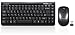 Perixx PERIDUO-707B Plus, Wireless Mini Keyboard and Mouse Combo - Piano Black - 12.60"x5.55"x0.98" Dimension - 128 Bit AES Encryption - Brand Batteries Included
