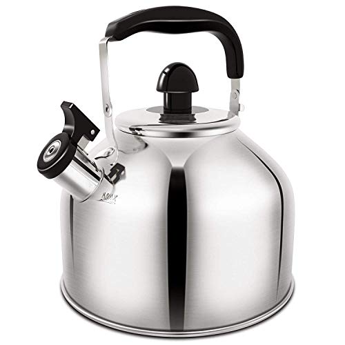 Whistling Tea Kettle, Stainless Steel Teakettle for All Stovetop With Ergonomic Handle
