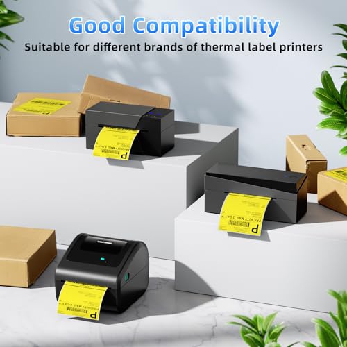 Image of 4x6 Thermal Labels, 1 Packs of 500 4x6 Fold Labels Yellow