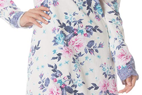 Camisola Floral Malha Com Abertura E Renda Podiun - 6932 (M)